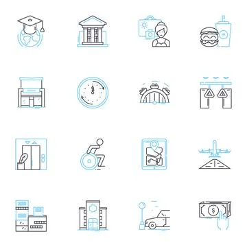 Digital era linear icons set. Technology, Innovation, Connectivity, Automation イラスト素材