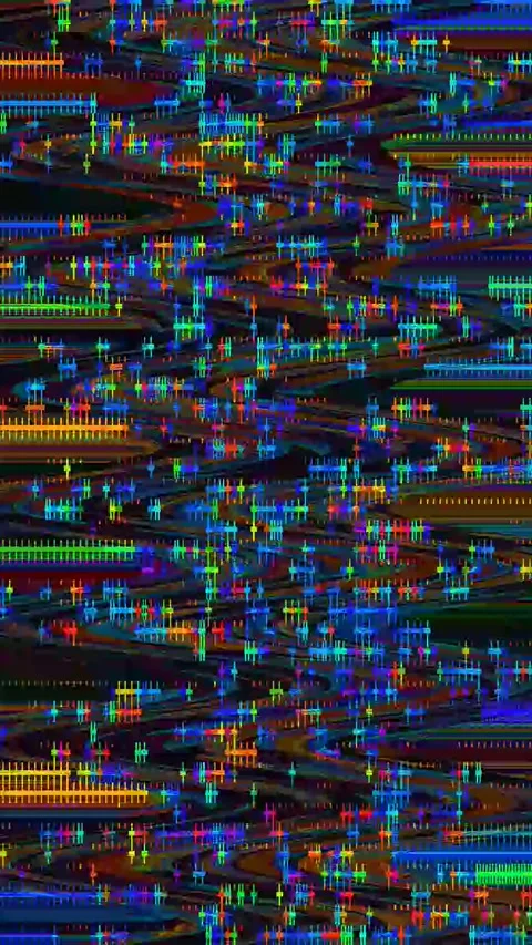 Digital Error 4K Vertical Seamless — Bad TV Glitch Overlay Stock Footage 329678863