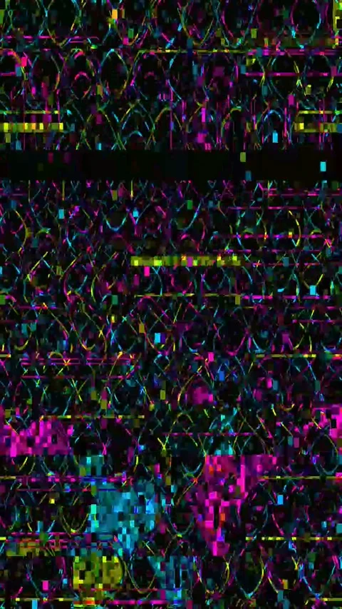 Digital Error 4K Vertical Seamless — Bad TV Glitch Overlay Stock Footage 329789043