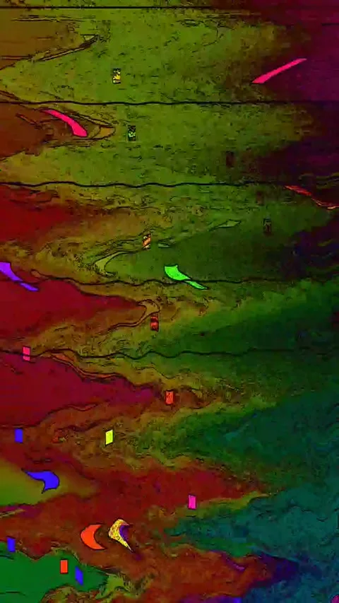 Digital Error 4K Vertical Seamless — Bad TV Glitch Overlay Stock Footage 329811314