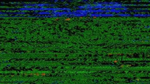 Digital error data geometrical nostalgic holographic background. Stock Footage 147691323