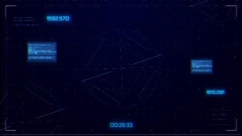 Digital error glitch panel visual with blue pixel blocks, dark scan distortion, Stock Footage 340552379