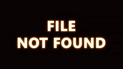 Digital error message FILE NOT FOUND displayed repeatedly on black screen w.. Stock Footage 344282743