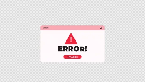 Digital Error Message Pop-up Window on Transparent Background Stock Footage 347190384