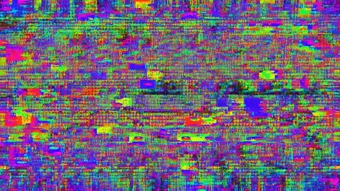 Digital Error Overlay 4K Seamless — Bad TV Glitch VJ Loop Stock Footage 329801580