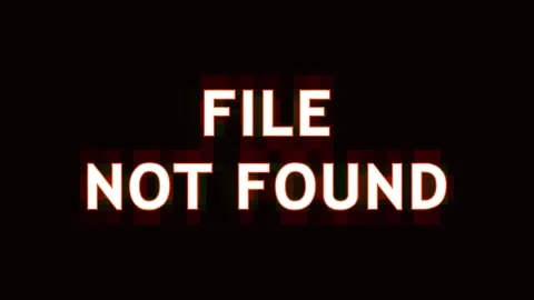 Digital error screen with flashing file not found text in darkness Stock Footage 344282667