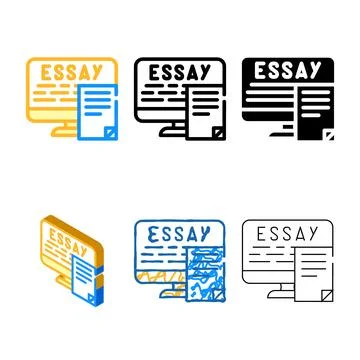 Digital essay color icon vector series color Stock Illustration