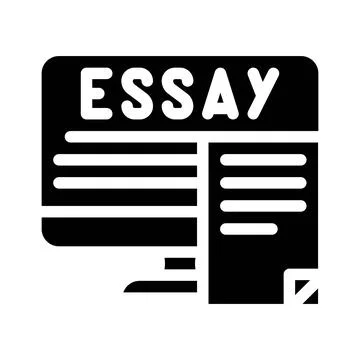 Digital essay glyph icon vector illustration black Illustrazione stock