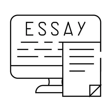 Digital essay line icon vector illustration black Illustrazione stock
