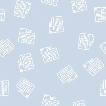 Digital essay line vector seamless pattern black Stockillustratie