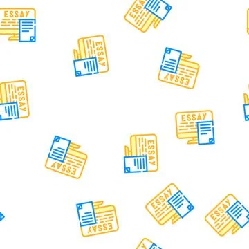 Digital essay vector seamless pattern color Stock Illustration