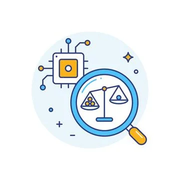 Digital Ethics And Data Analysis Concept With Justice Scale イラスト素材