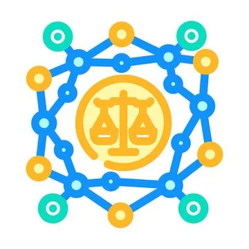 Digital ethics and law concept with network connection Stockillustratie