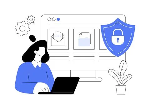Digital ethics and privacy abstract concept vector illustration. Stock-Illustration