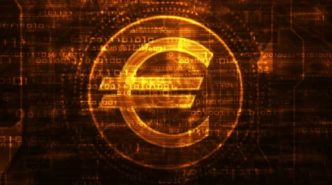 Digital euro - animated background Stock Footage 49975772