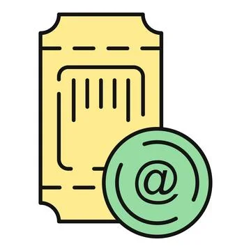 Digital event ticket booking with email confirmation icon Illustrazione stock