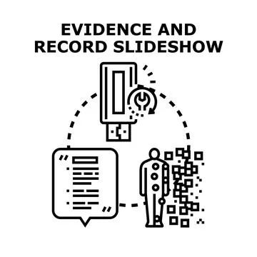 Digital evidence and record slideshow presentation concept Stock Illustration