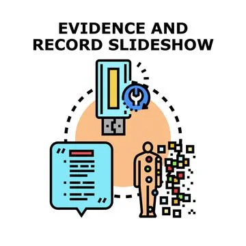 Digital evidence and record slideshow presentation concept Stock Illustration