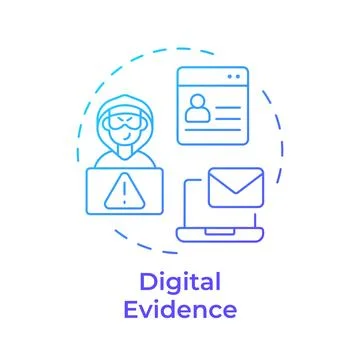Digital evidence blue gradient concept icon Stock Illustration
