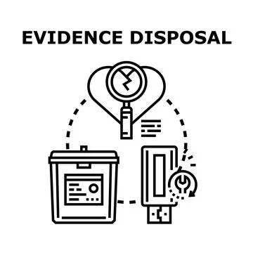 Digital evidence disposal process concept icon Stock Illustration