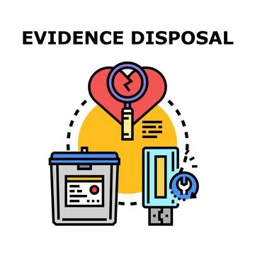 Digital evidence disposal process concept icon 스톡 일러스트