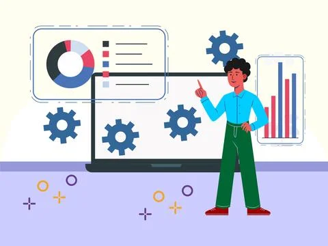 Digital Evolution Concept Illustration Style Stock Illustration