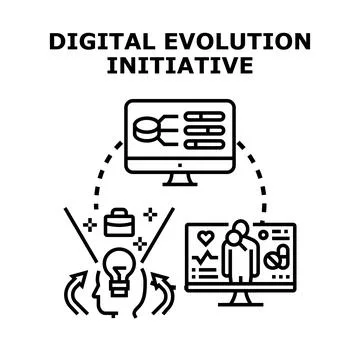 Digital evolution initiative concept for business development Stock Illustration