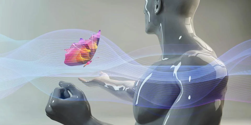 Digital Evolution Powered by Futuristic Technology Background Concepts Stockillustratie