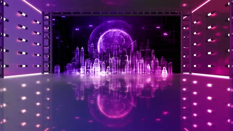 Digital exhibition, 3D rendering concept in the metaverse, Technology future Stock Footage 171103519