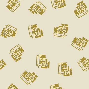 Digital exhibits glyph vector seamless pattern Illustrazione stock