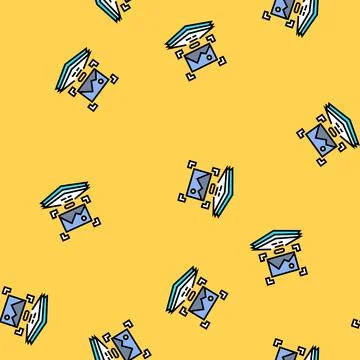Digital exhibits virtual conference vector seamless pattern Stock Illustration
