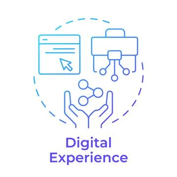 Digital experience blue gradient concept icon Stock Illustration