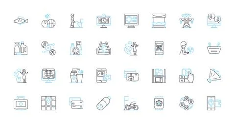 Digital experience linear icons set. Automation, Integration, Personalization Stock Illustration
