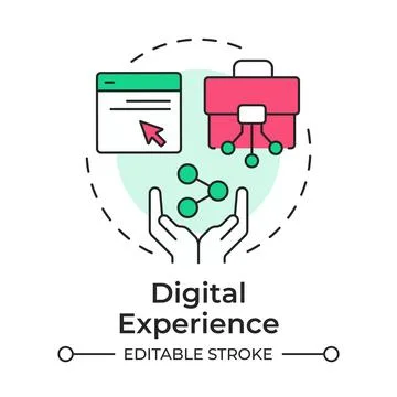 Digital experience multi color concept icon Stock Illustration
