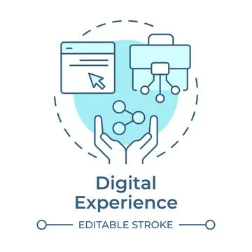 Digital experience soft blue concept icon Stock Illustration