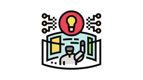 Digital explorer tech enthusiast color icon animation Stock Footage 326112755