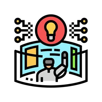 Digital explorer tech enthusiast color icon vector illustration Stock-Illustration