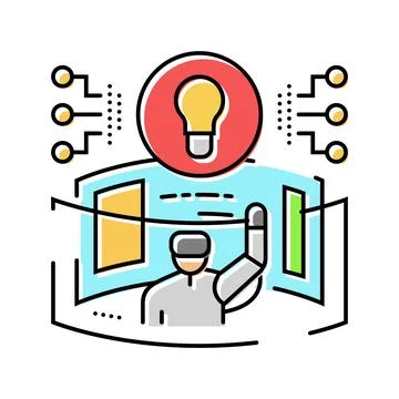 Digital explorer tech enthusiast color icon vector illustration Illustrazione stock