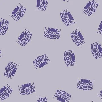 Digital explorer tech enthusiast glyph vector seamless pattern Illustrazione stock