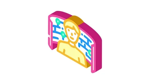 Digital explorer tech enthusiast isometric icon animation Stock Footage 327285614