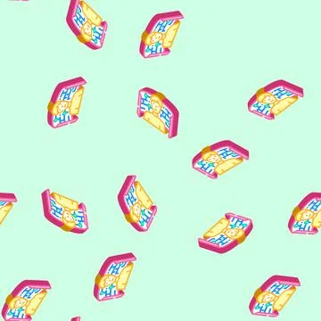 Digital explorer tech enthusiast isometric icon seamless pattern Stock Illustration