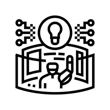 Digital explorer tech enthusiast line icon vector illustration Stock Illustration