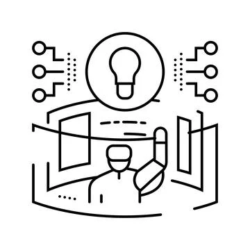 Digital explorer tech enthusiast line icon vector illustration Stock Illustration