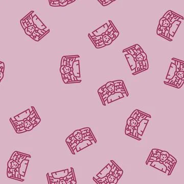 Digital explorer tech enthusiast line vector seamless pattern Illustrazione stock