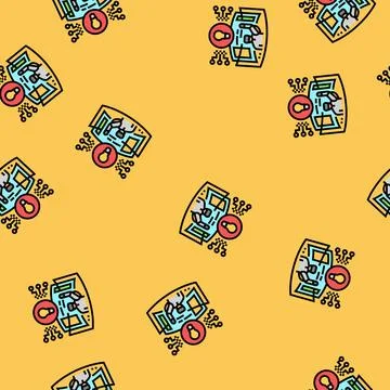 Digital explorer tech enthusiast vector seamless pattern Illustrazione stock
