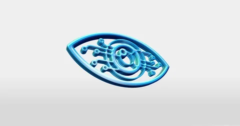 Digital eye 3d symbol loop seamless Stock Footage 333481606