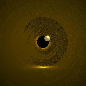 Digital eye with binary code, technology oncept. Futuristic tech secure surve 库存插图