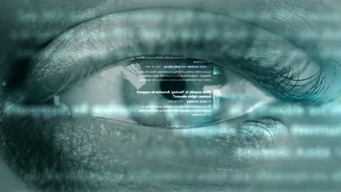 Digital eye with binary codes. Concept of future innovation and AI artificial Stock Footage 248727257
