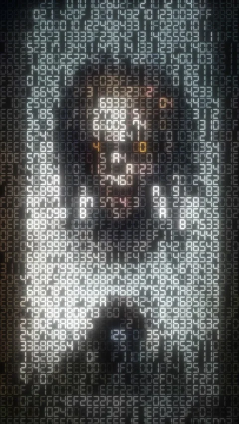 Digital eye blinking with hexadecimal code Stock-Footage 346398622