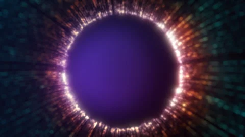 Digital Eye Fly-Through: An abstract animation of a glowing pupil and iris made Stock Footage 316188579
